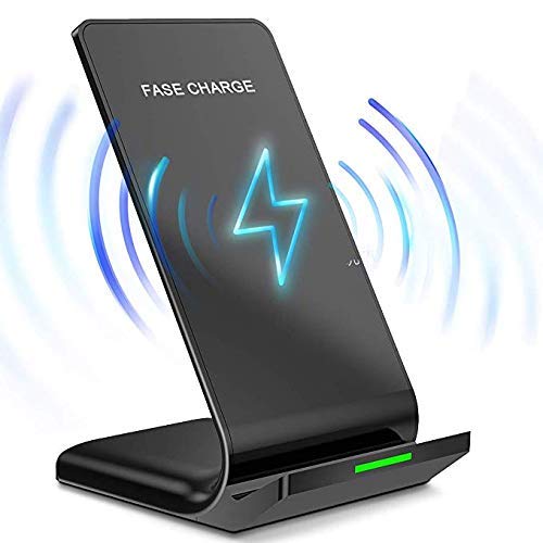 Product Cover 10W/7.5W/5W Fast Wireless Charger Stand for Samsung Galaxy S10/S10+/S10e/S9/ S8 /S8+/ S7 /S7 Edge Note 9/8 Qi Certified Charging Dock for iPhone 11 Pro Max/X/XS Max/XR/XS (Black)