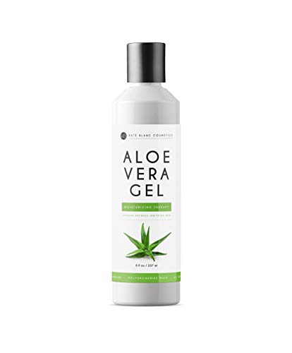 Product Cover Aloe Vera Gel from Freshly Cut Organic Pure Aloe Plant by Kate Blanc. Great for Hair and Face. Relieves Sunburn, Dry Scalp, Irritated Skin with No Sticky Residue. DIY Hand Sanitizers