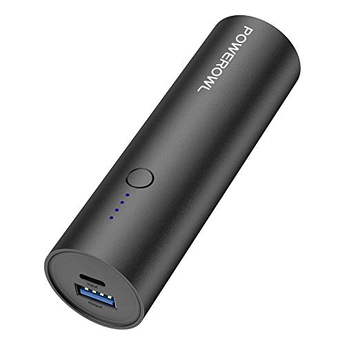 Product Cover POWEROWL Portable Charger [5000mAh, Ultra-Compact, Universal] Power Bank External Battery Pack Compatible with iPhone iPad Samsung and More - Black
