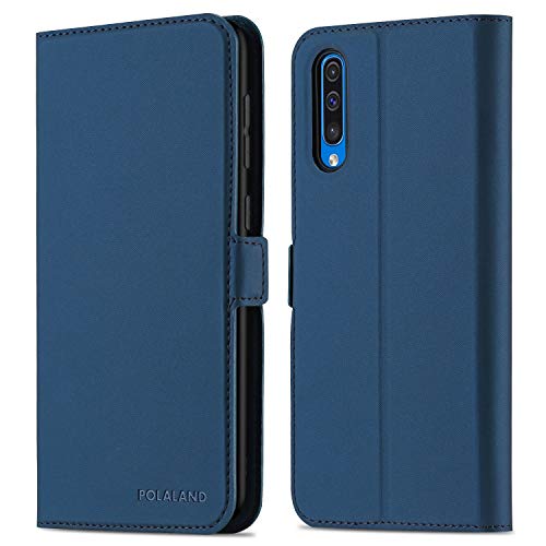 Product Cover Polaland Galaxy A50 Wallet Case, Premium Leather Flip Cover with Card Slots and Magnetic Clasp Compatible Samsung Galaxy A50 (2019) - Navy