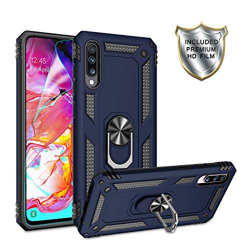 Product Cover Galaxy A50/A50s/A30s Case with HD Screen Protector,Gritup 360 Degree Rotating Metal Ring Holder Kickstand Armor Anti-Scratch Bracket Cover Phone Case for Samsung Galaxy A50/A50s/A30s Blue