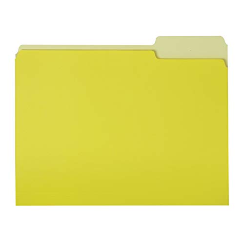 Product Cover AmazonBasics File Folders, Letter Size, 1/3 Cut Tab, Yellow, 36-Pack