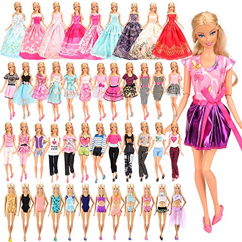 Product Cover BARWA 16 Pack Doll Clothes and Accessories 5 PCS Fashion Dresses 5 Tops 5 Pants Outfits 3 PCS Wedding Gown Dresses 3 Sets Swimsuits Bikini for 11.5 inch Doll 