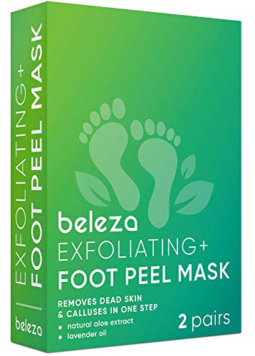Product Cover Foot Peel Mask 2 Pack for Smooth Soft Touch Feet - Peeling Away Calluses - Dead Skin Remover - Exfoliating Off Foot Mask for Baby Soft Silk Feet - Gel Socks Booties