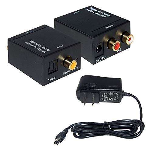 Product Cover Famous Quality IT® Metal Body Digital to Analogue L/R Stereo Audio Converter with AC Power Cable (Black)
