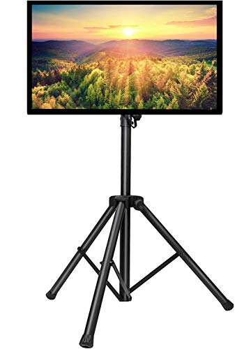 Product Cover PERLESMITH TV Tripod Stand-Portable TV Stand for 23-55 Inch LED LCD OLED Flat Screen TVs-Height Adjustable Display Floor TV Stand with VESA 400x400mm, Holds up to 88lbs