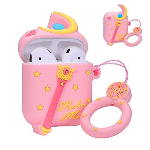 Product Cover Coralogo Compatible with Airpods 1/2 Cute Case,Cartoon Character Silicone Airpod Designer Skin Kawaii Funny Fun Cool Keychain Ring Design Cover Air pods Cases for Girls Ladies Kids Teens(Magic Wand)