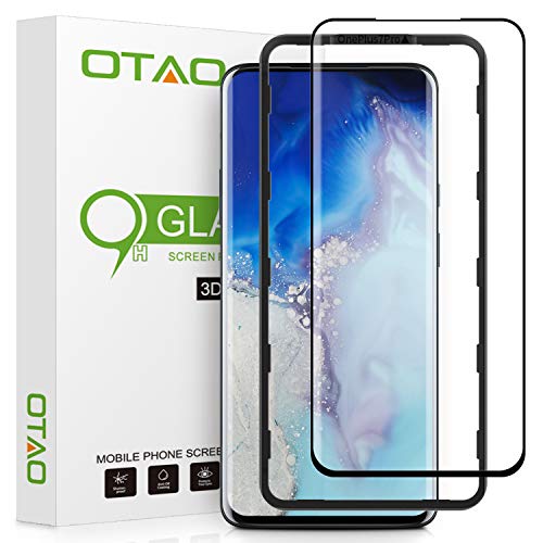 Product Cover Oneplus 7 Pro Screen Protector Tempered Glass, OTAO 3D Curved Dot Matrix Glass Screen Protector with Installation Tray for OnePlus 7 Pro and OnePlus 7 Pro 5G (Case Friendly)