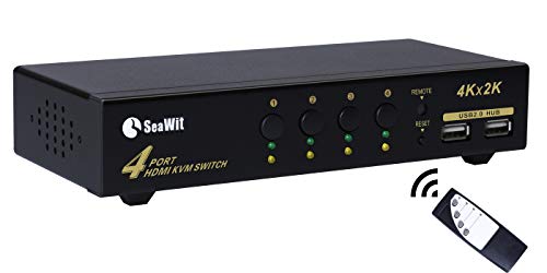Product Cover Sea Wit 4 Port HDMI KVM Switch 4K with Remote Control