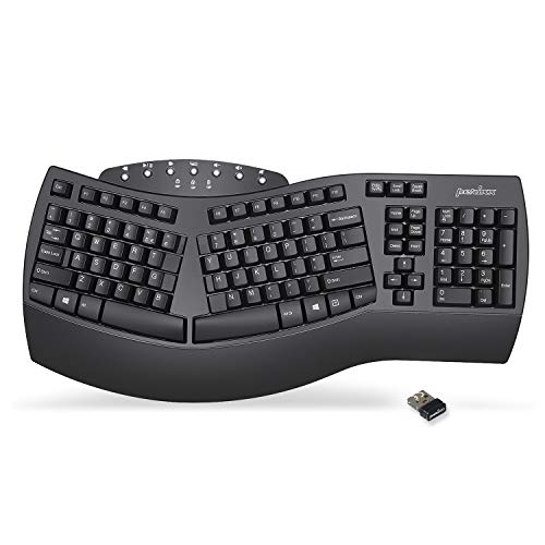 Product Cover Perixx Periboard-612 Wireless Ergonomic Split Keyboard with Dual Mode 2.4G and Bluetooth Feature, Compatible with Windows 10 and Mac OS X System, Black