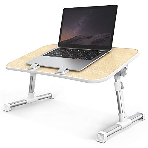 Product Cover Laptop Desk, iTeknic Laptop Bed Tray Table, Adjustable Laptop Bed Stand, Portable Standing Table with Foldable Legs, Lap Tablet Table for Sofa Couch Floor
