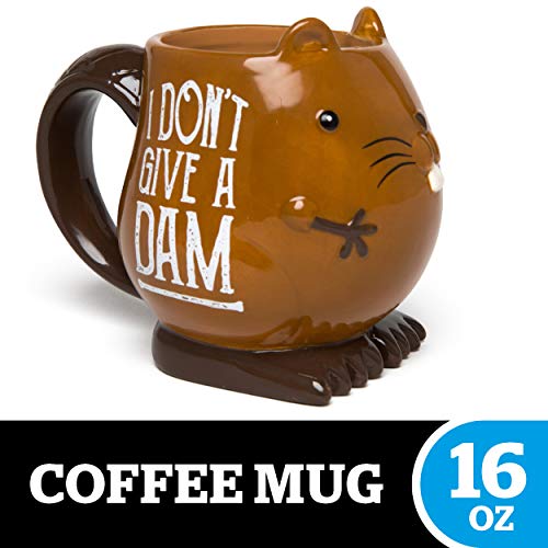 Product Cover BigMouth Inc. Eager Beaver Mug - Hilarious 16 oz Ceramic Coffee Cup with Beaver Face - Reads 