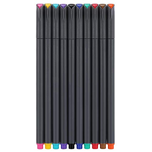 Product Cover Fineliner Color Pens Set, 10 Colors Fine Point Markers Drawing Pen, 0.4mm Perfect for Writing in Planner