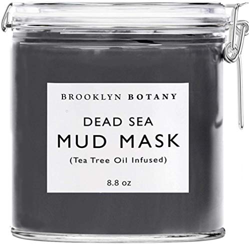 Product Cover Brooklyn Botany Dead Sea Mud Mask - Infused With Tea Tree Oil - Facial Mask for Acne and Oily Skin, Pore Minimizer, Blackhead Remover, For Face and Body - 8.8 oz