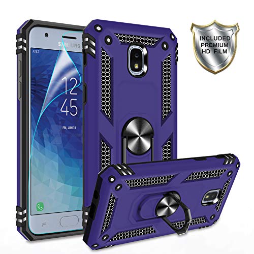 Product Cover Galaxy J3 Star/J3 2018/J3 Orbit/J3 Achieve/J3 Prime 2/J3 Emerge 2018/Amp Prime 3/J3 Eclipse 2/Sol3/J3 Aura Case,Gritup 360 Degree Metal Ring Holder Kickstand Phone Case for Samsung J3 2018 Purple