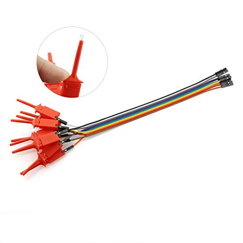Product Cover RuiLing 10 in 1 Test Probe Hook SMD IC Test Hook Clip Jumper Flat Small Grabber Logic Analyzer Testing Accessories Red 200mm