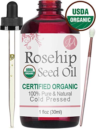 Product Cover Organic Rosehip Seed Oil (100% Pure & Natural - USDA Certified Organic) Cold Pressed, Chemical Free, Unrefined - All-Natural Moisturizer for Amazing Hair, Skin, and Nails - 1oz Bottle