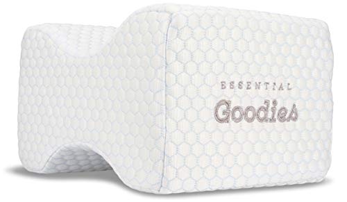 Product Cover Essential Goodies Knee Pillow, Leg Wedge Contour for Comfortable Sleeping Posture- Memory Foam, Orthopedic Lift-Bolster-Positioner for Knee, Lower Back, Post Surgery, Sciatica, Pregnancy, Hip and Join
