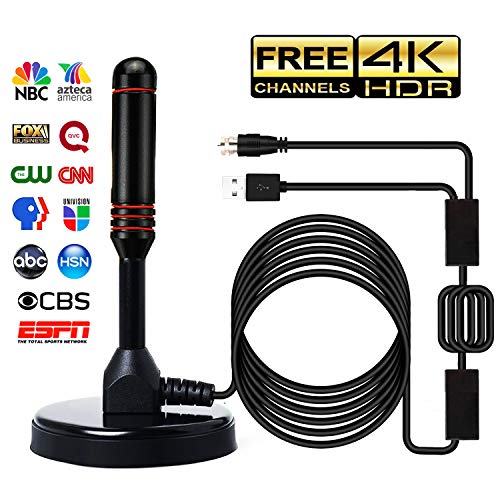 Product Cover TV Antenna, Antenna TV Digital HD,HDTV Antenna with Magnetic Base, THD Antenna with Amplifier Signal Booster and Coaxial CableV Antenna for Digital TV Indoor,