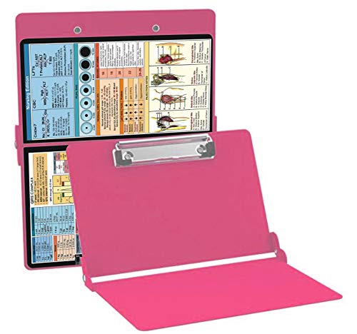 Product Cover Nursing Clipboard Pink (Aluminum Clipboard Nursing Edition Pink) Folding Clipboard for Nurses, Doctors, Medical Students