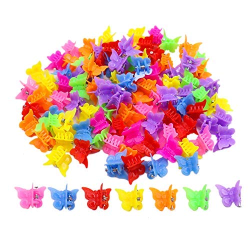 Product Cover WEFOO 100 Pack Butterfly Hair Clips for Girls and Women, Beautiful Bulk Small Mini Butterfly Hair Clips, Assorted Color