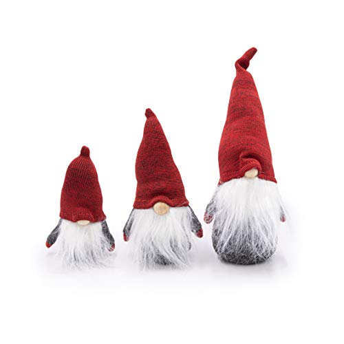 Product Cover 3 Pack - Small, Medium and Large Swedish Gnomes, Scandinavian Tomte, Plush Toy Winter Table Ornament Decoration, Yule Santa Nisse, Holiday Gnome Gifts, Nordic Elf Figurines