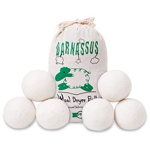 Product Cover Dryer Balls XL Organic Wool Balls 6 Pack Premium Reusable Natural Fabric Softener 100% New Zealand Wool Handmade Fair Trade No Lint-Baby Safe Unscented Chemical Free