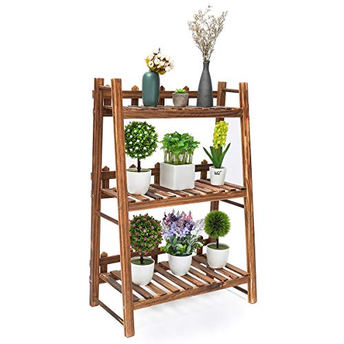 Product Cover TOOCA Plant Stand Wood Indoor, 3-Tier, Steady Vertical Non-Slipage Plant Ladder Outdoor, Plant Shelf, Display Storage Rack, 24