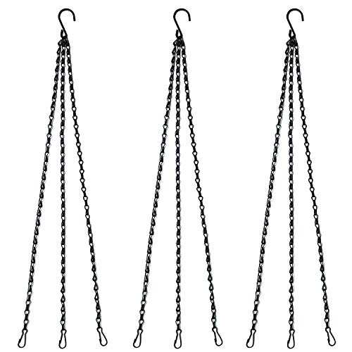Product Cover Benvo Hanging Chains for Plants Flower Pot Basket Chains 3 Point Replacement Chain Hangers for Lanterns, Bird Feeders, Planters and Other Ornaments (24 inch Long Each Hanging Chains, Pack of 3)