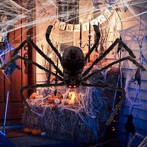 Product Cover Halloween Spider Decorations for Outdoor Haunt House Halloween Indoor Home Decorations (125CM)