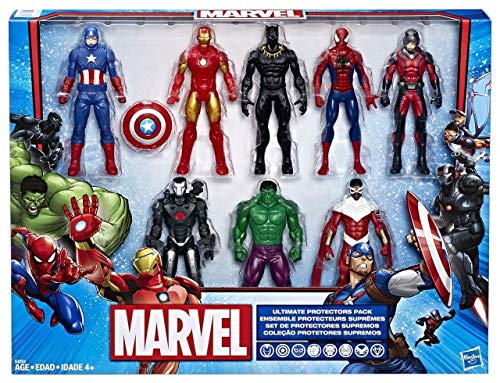Product Cover Marvel Avengers Action Figures - Iron Man, Hulk, Black Panther, Captain America, Spider Man, Ant Man, War Machine & Falcon! (8 Action Figures)