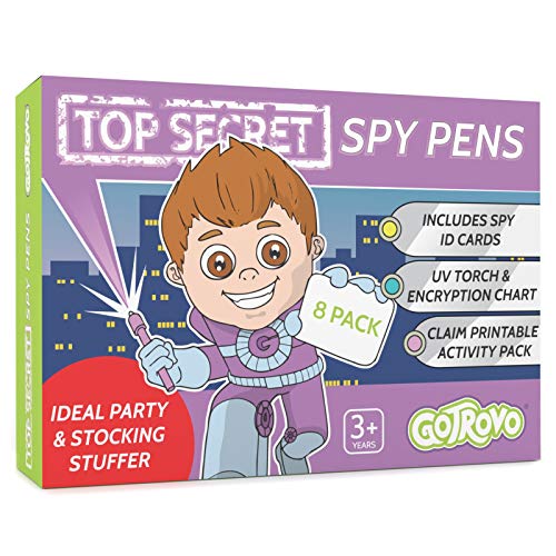 Product Cover Invisible Ink Spy Pens for Secret Message Fun and Detective Games 8 Pack (plus 4 extras just in case!)