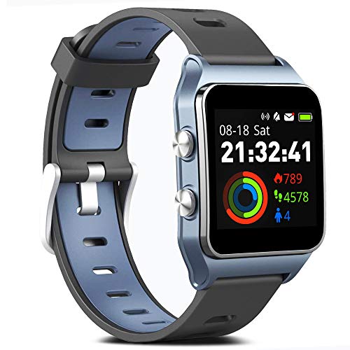 Product Cover GPS Running Smart Watch, IP68 Waterproof Fitness Tracker with 17 Sport Mode, Touch Screen Heart Rate & Sleep Monitor with Pedometer Calorie Counter Activity Tracker for Men Women Android.