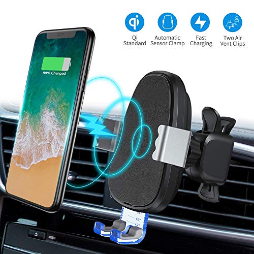 Product Cover Wireless Car Charger Mount,BESWILL Wireless Phone Mount 10W/7.5W Qi Fast Charging Automatic Clamping Air Vent Phone Holder Support iPhone Xs/XS Max/XR/X/8/8p, Samsung Galaxy S10/S9/S8/S8+