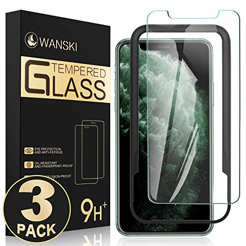 Product Cover Wanski Tempered Glass Screen Protector Compatible for iPhone 11 Pro Max, iPhone Xs Max, Guide Frame/Easy Installation