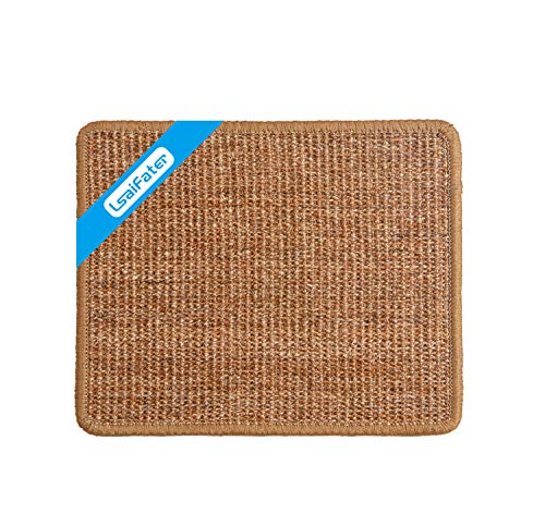 Product Cover LsaiFater Cat Scratching Mat, Natural Sisal Cat Scratching Mat, Protect Carpets and Sofas (11.8x14.9 inch, Brown)