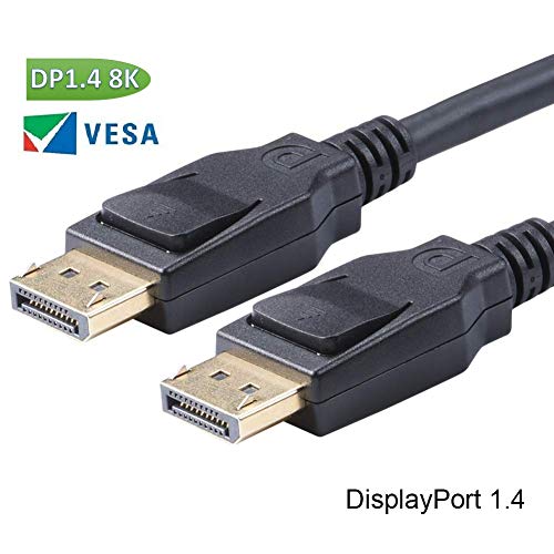 Product Cover 8K DisplayPort to DisplayPort 1.4 Cable, VESA Certified Display Port Cable 6ft, DP to DP Cable Cord with [1440P@144Hz, 1080P@240Hz, 4K@120Hz, 8K@60Hz] & HDR Support -Gold