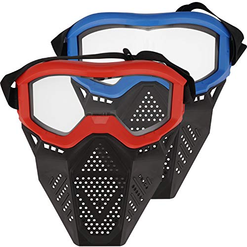 Product Cover Surper 2 Pack Face Mask Tactical Mask Compatible with Nerf Rival, Apollo, Zeus, Khaos, Atlas, Artemis Blasters Rival Mask (Red&Blue)