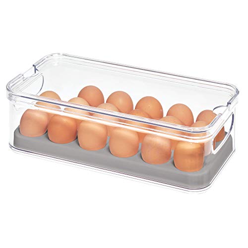 Product Cover iDesign Crisp Plastic Refrigerator and Pantry Egg Bin, Modular Stacking Food Storage Box for Freezer, Fridge, Holds up to 18 Eggs, BPA Free, 12.72