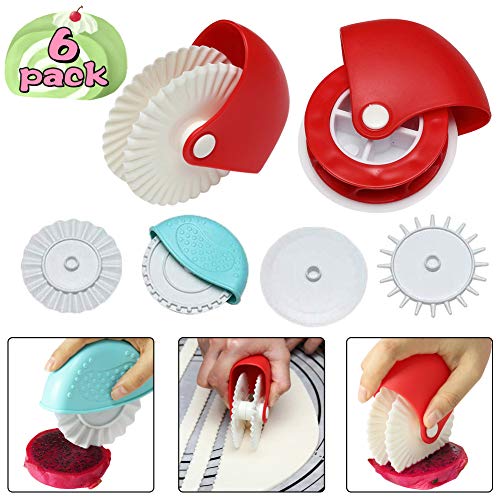 Product Cover Pastry Wheel Decorator and Cutter,Set of 6 Beatiful Pie Crust, Pizza Pastry Pie Lattice Decoration for Baking Pizza Pastry Lattice Decoration Tools