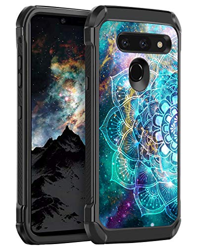 Product Cover BENTOBEN Case for LG G8 ThinQ/LG G8, Shockproof Glow in The Dark Luminous 2 in 1 Hard PC Soft TPU Bumper Non-Slip Protective Phone Case Cover for LG G8 Thin Q/LG G8 2019 Release, Mandala in Galaxy