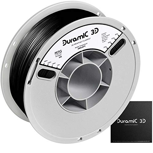 Product Cover DURAMIC 3D PETG Printer Filament 1.75mm Black, 3D Printing Filament with Build Surface 200 x 200mm, 1kg Spool(2.2lbs), Dimensional Accuracy +/- 0.05 mm