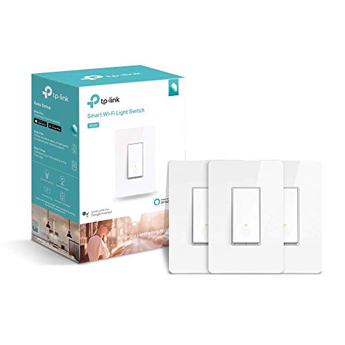 Product Cover TP-LINK HS200P3 Kasa Smart WiFi Switch (3-Pack) Control Lighting from Anywhere, Easy in-Wall Installation (Single-Pole Only), No Hub Required, Works with Alexa and Google Assistant, White (Renewed)