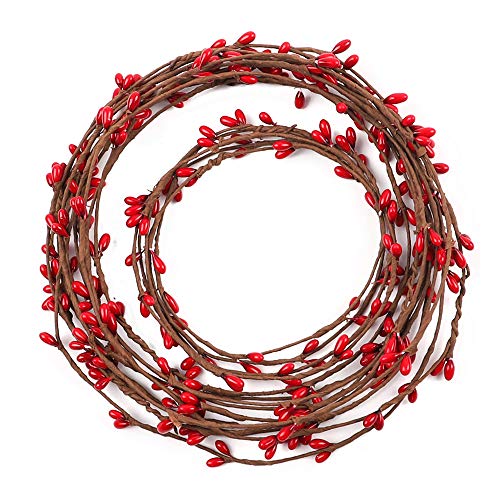 Product Cover AGEOMET 59 feet Red Pip Berry Garland for Christmas Indoor Outdoor Decorations