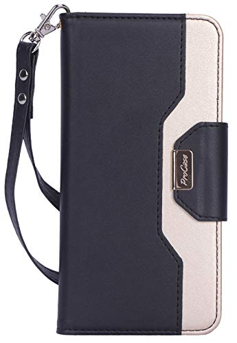 Product Cover Procase Galaxy A50 Wallet Case 2019, Flip Fold Kickstand Case with Card Holders Mirror Wristlet, Folding Stand Protective Book Case Cover for Galaxy A50 2019 Release -Black