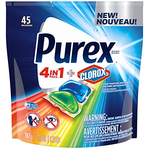 Product Cover Purex 4-in-1 Plus clorox2 Laundry Detergent pacs, Original Fresh, 45 Count