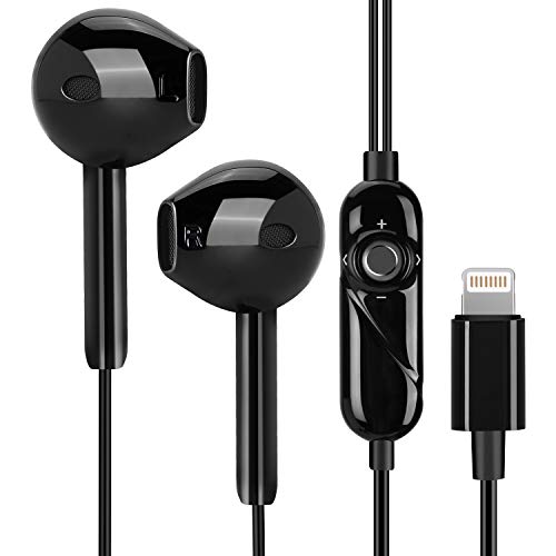 Product Cover Wire Earphones,with Microphone Earbuds 3D Stereo Headphones and Noise Isolating Headset Made, for 11/11Pro/Max/XS/Max/XR/X/8/Plus/7 and iOS 10/11/12(Black)