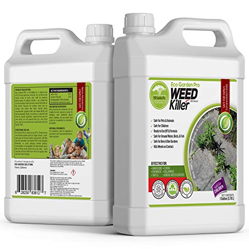 Product Cover ECO GARDEN PRO - 100% White Vinegar Organic Weed Killer | Kid Safe Pet Safe | Clover Killer For Lawns | Moss Killer | Green Grass & Poison Ivy Killer | Spray Ready Glyphosate FREE Herbicide (1 Gallon)