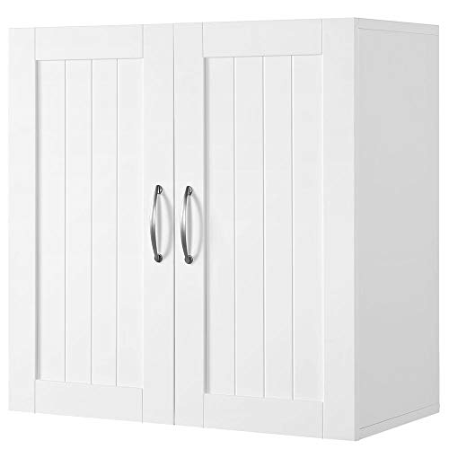 Product Cover Yaheetech Bathroom Medicine Cabinet 2 Door Wall Mounted Storage Cabinet with Adjustable Shelf, 23.4in L x 12.2in W x 23.5in H, White