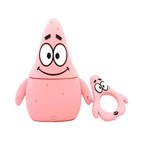 Product Cover Airpods Case, 3D Cute Cartoon Airpods Cover Soft Silicone Rechargeable Headphone Cases,Shockproof Protective Premium Silicone Cover and Skin for Apple AirPods 1st/2nd Charging Case (Patrick Star)